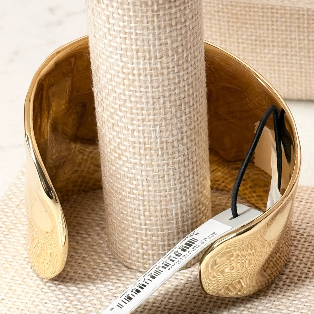 Robert Lee Morris Polished Hammered Gold Cuff Bracelet